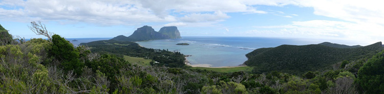 Panorama showing nearly all of the island